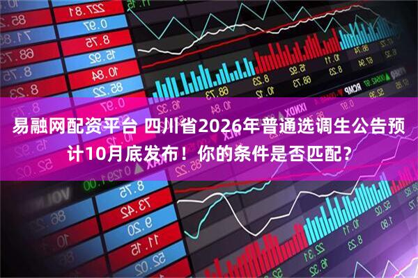 易融网配资平台 四川省2026年普通选调生公告预计10月底发布！你的条件是否匹配？